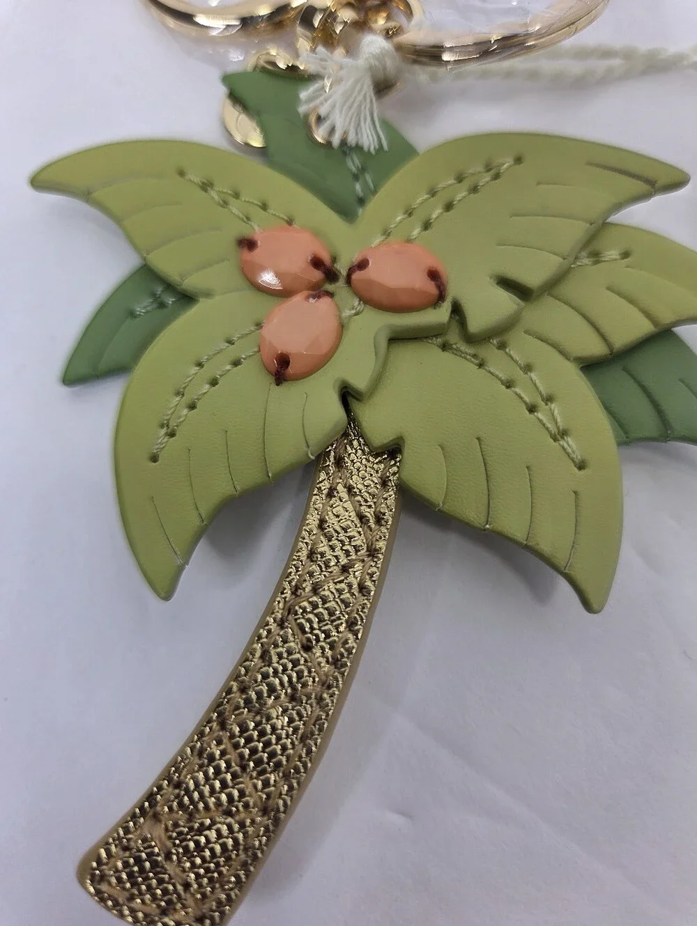 Spartina 449 Key Chain Bag Charm Palm Tree Green NEW